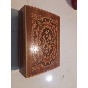 Vintage Mapsa Inlay Music Trinket‎ Box Swiss Musical Movement
